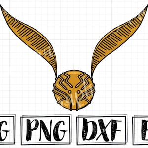 Wizard Themed Golden Flying Ball SVG | PNG | Clipart