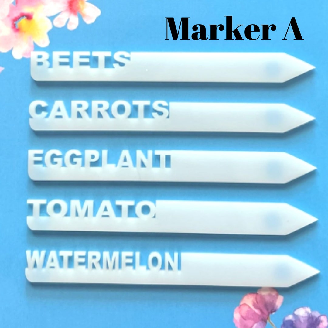Reusable Plant Markers, Plant Identification Markers, Outdoor, Waterproof, White Acrylic, Garden