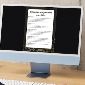 Digital checklista för intervjuförberedelser i A4-format