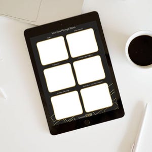Digitalt förberedelseblad för intervjuer i A4-format