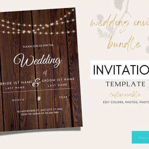 Invitación de boda rústica / Invitación de boda clásica / Invitación de boda única / Invitación de boda de cuento de hadas / Personalizar e imprimir