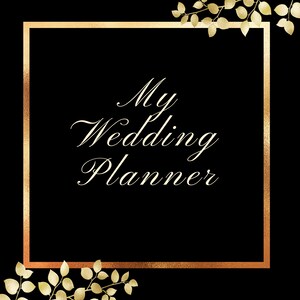 Black and Gold Wedding Planner | Digital Planner | Wedding Budget} Wedding Checklist| Wedding Guest List| Wedding Template |Wedding Timeline
