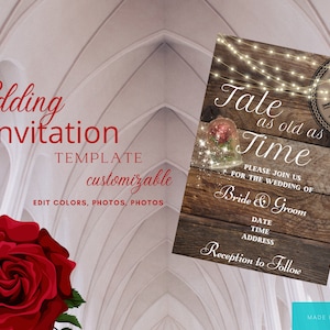 Beauty and the Beast wedding invitationFairytale Wedding Invitation | Classic wedding invitations | Elegant wedding invitation