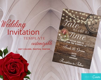Beauty and the Beast wedding invitationFairytale Wedding Invitation | Classic wedding invitations | Elegant wedding invitation