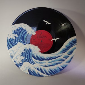 Wave Hand-Painted Vinyl Record