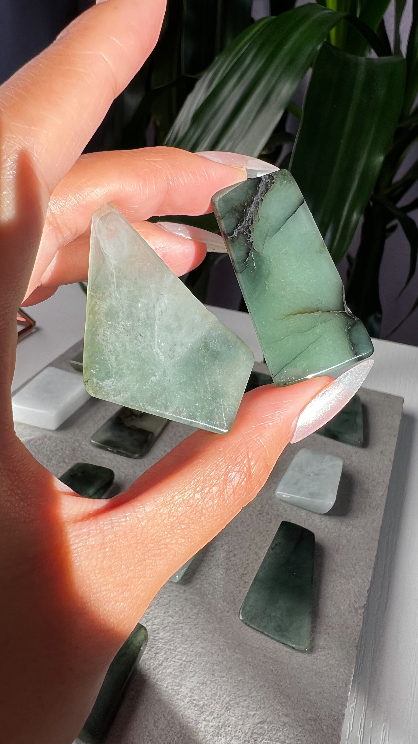 Polished Burmese Jade Slice Slab Imperial Jade Stone Etsy