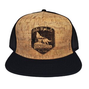 Isle Royale National Park Hat, Cork Engraved, Trucker Hat, Hiking Hat, Camping Hat, Men's Gift image 4
