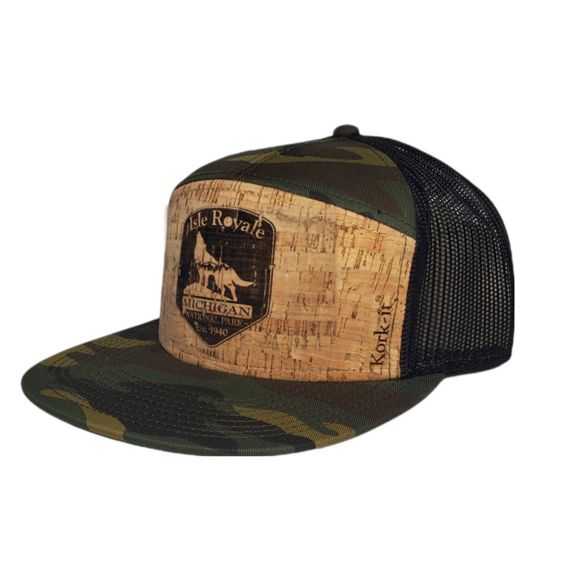 Isle Royale National Park Hat, Cork Engraved, Trucker Hat, Hiking Hat, Camping Hat, Men's Gift image 7