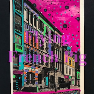 Carte postale vintage française peinte à la main, Hôtel St Georges, Nice, France