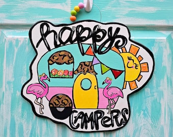Camper Door Hanger: Summer Camping Decor