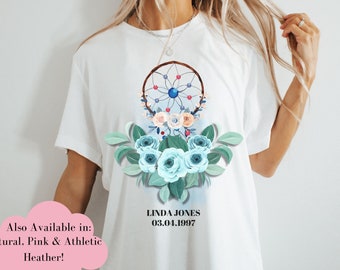 Personalized Womens Flower Shirt, custom botanical tee