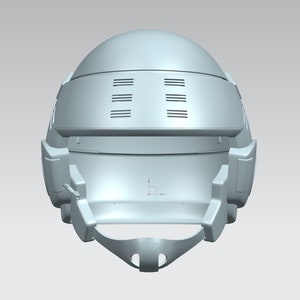 Puede incluir: Un casco de plástico blanco con una visera y una serie de respiraderos en la parte superior.