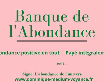 20 cheques d'abondance