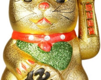 Chat Chinois Maneki Porte bonheur Grand