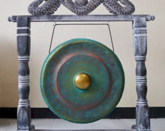 Medicinal Gong on Stand 25 cm green