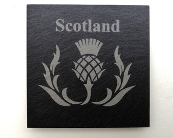 Scotland Scottish Thistle Slate Coaster