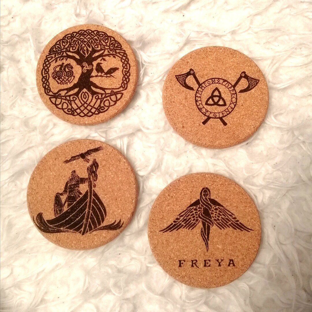 Viking Cork Coaster Etsy