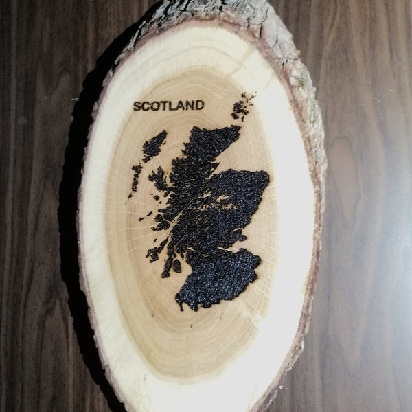 Schottland Landkarte auf Holztafel