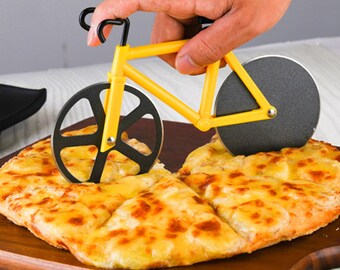 Pizza Cutter/Bicycle Pizza Cutter/Suitable for Home and Kitchen/Stainless Steel/White