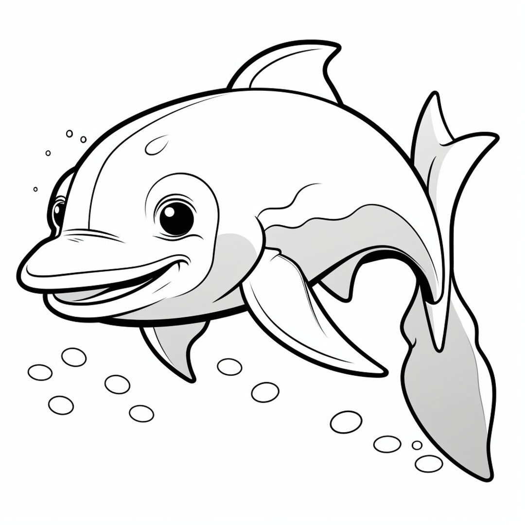Fish Dolphin Coloring Pages,educational Coloring Worksheet, Learning ...