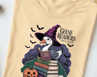 Geese readers shirt, gifts for readers, Halloween shirt, book shirt, bookish shirt, witch shirt, goose shirt, reading shirt, literary shirt