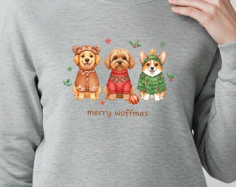 Sudadera de perro alegre, sudadera alegre, sudadera de perro, sudadera navideña, feliz navidad, sudadera de mamá de perro, sudadera navideña, corgi
