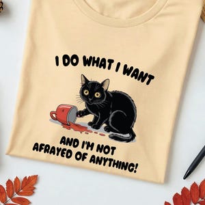 I Do What I Want T-shirt, Funny Cat Shirt, Cute Kitties T-Shirt, Cat Lover Shirt, Gift for Cat Lover, Meow V-Neck T-shirt, Birthday Gift Tee