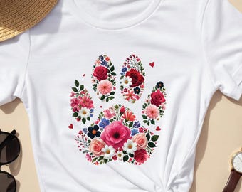Floral paw shirt, Christmas gift