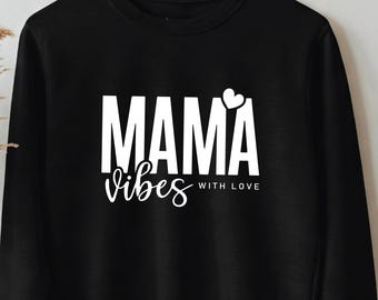 Sweat Mom Vibes vintage des années 90 Mama Vibes, pull maman drôle, cadeau rétro pour la fête des mères, pull maman confortable pour des cadeaux sympas pour mamans