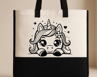 Unicorn tote bag, unicorn tote, unicorn gift bag, unicorn birthday, unicorn gift, animal tote bag artistic tote bag, birthday gift tote bag