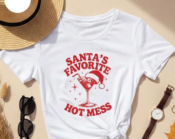 Santas favorite hot mess shirt, merry christmas tee, merry and bright, santa shirt, christmas shirt, christmas sweatshirt, halloween gift