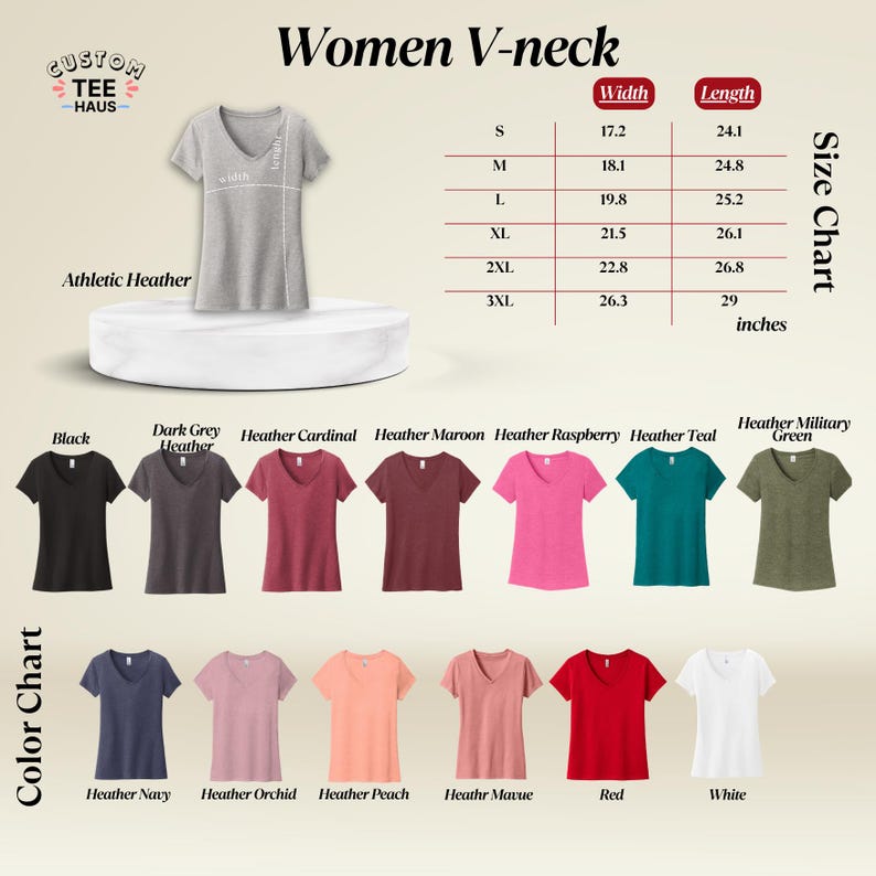a women's v - neck t - shirt size guide