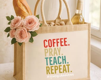 Coffee pray tote bag, Christian designs