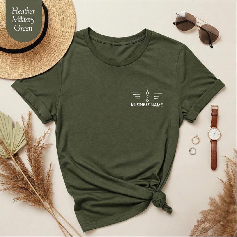 Personalized Logo V-Neck T-shirt, Custom Brand Shirt, Business Logo Shirt, Personalized Company Shirt, Custom Logo Shirt, Company Logo Tee Bild 3