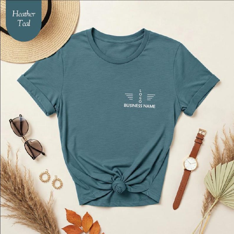 Personalized Logo V-Neck T-shirt, Custom Brand Shirt, Business Logo Shirt, Personalized Company Shirt, Custom Logo Shirt, Company Logo Tee Bild 6