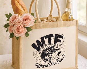 Fish tote bag, beach bag, fishing gift