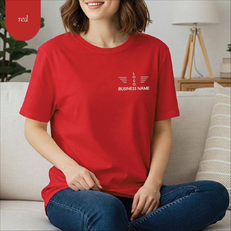 Personalized Logo V-Neck T-shirt, Custom Brand Shirt, Business Logo Shirt, Personalized Company Shirt, Custom Logo Shirt, Company Logo Tee Bild 4