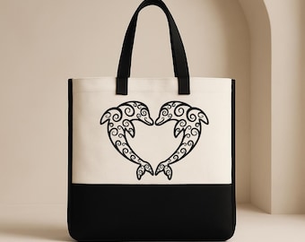 Dolphin tote bag, dolphin graphic tote bag gift, teacher tote bag, canvas tote bag, cute tote bag, beach tote bag, aesthetic nature tote bag