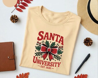 Santa University shirt, Christmas tee