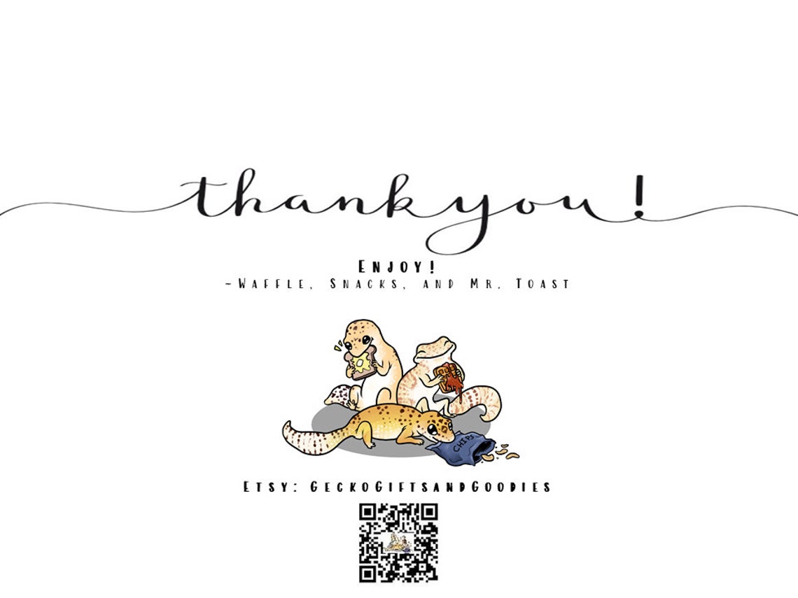 Lizard Thanks Thank You Card - Funny Leopard Gecko Card for Reptile Lovers! - Etsy