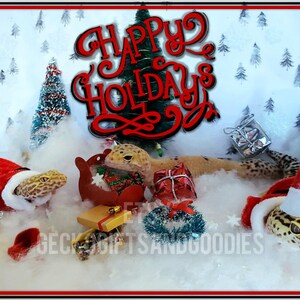 Christmas Card - Perfect for leopard gecko and reptile lovers!