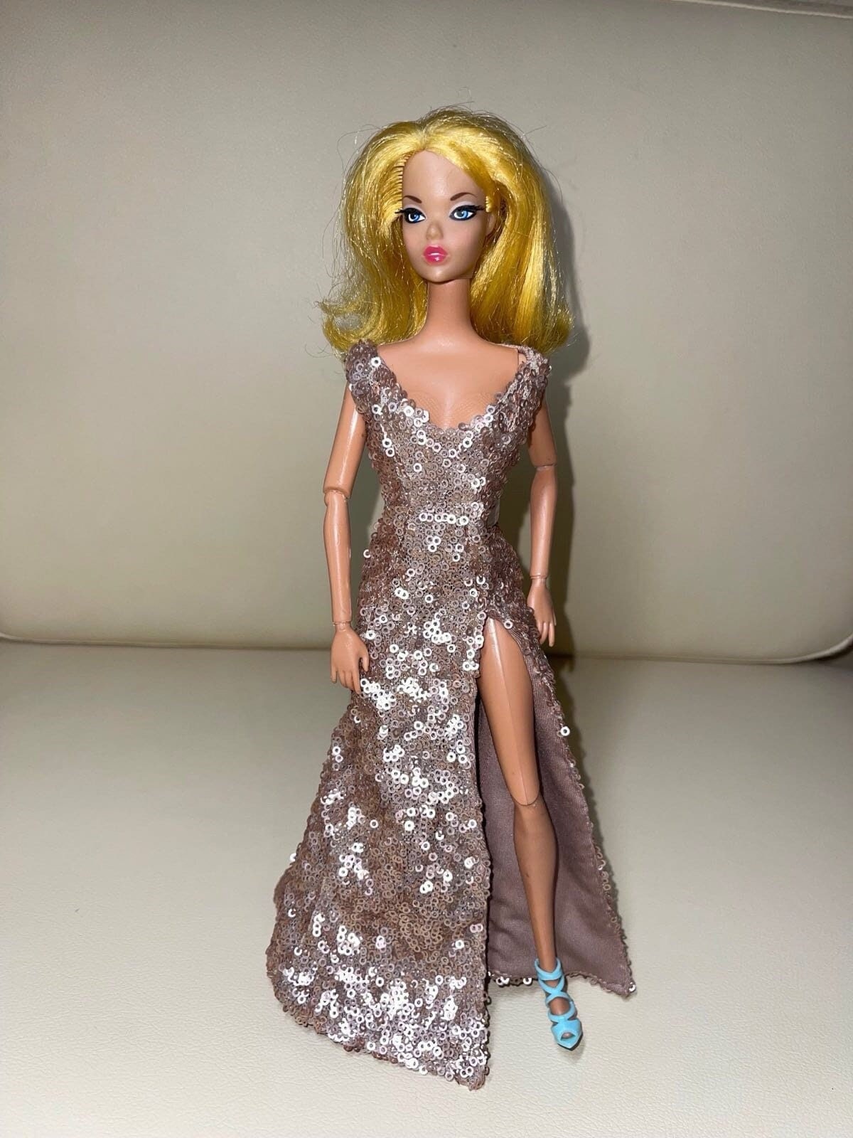 Elegant Shiny Long Dress in Sequins for Barbie Color Gold - Etsy
