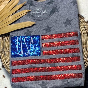 America Flag Star short sleeve Shirt ,4th of July Shirt, America Shirt, Women’s Shirt, Patriotic shirt, Girl Gift, Patriotic Apparel, USA image 3