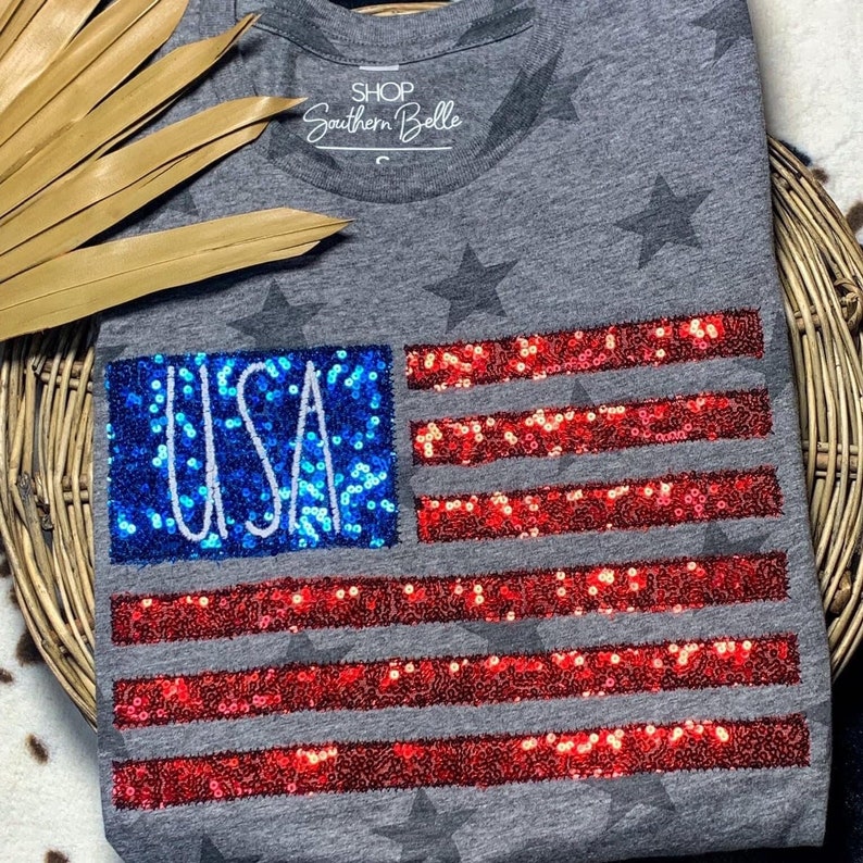 America Flag Star short sleeve Shirt ,4th of July Shirt, America Shirt, Women’s Shirt, Patriotic shirt, Girl Gift, Patriotic Apparel, USA image 3