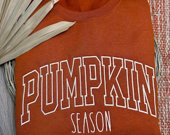 Sudadera bordada de temporada de calabaza, sudadera de otoño, sudadera de calabaza, camisa de otoño, ropa de otoño, camisa de calabaza, camisa de otoño, regalo para mujer