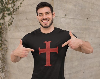 Knight Templar T-Shirt | Distressed Crusader Cross, Christian Warrior