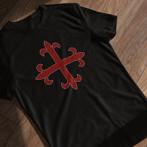 Knight Templar Shirt | Crusader Cross | Fleury Cross Shirt | Deus Vult Shirt | Cross T Shirt | Crusader Shirt | Medieval Cross Unisex T