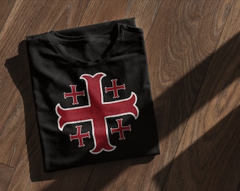 Crusader Cross T-shirt | Knights Templar Shirt, Deus Vult