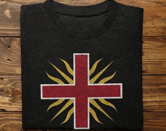 Cross Shirt | Deus Vult Shirt | Cross with Rays | Crusader Cross Shirt | Knights Templar Shirt | Medieval Cross | Catholic Shirt | Unisex T