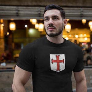 Knight Templar Shirt | Crusader Cross | Red Cross | Christian Warrior | Deus Vult | Cross T Shirt | Crusader Shirt | Medieval Cross Unisex T